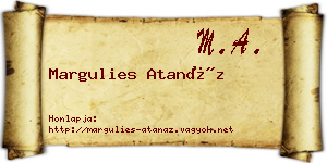 Margulies Atanáz névjegykártya
